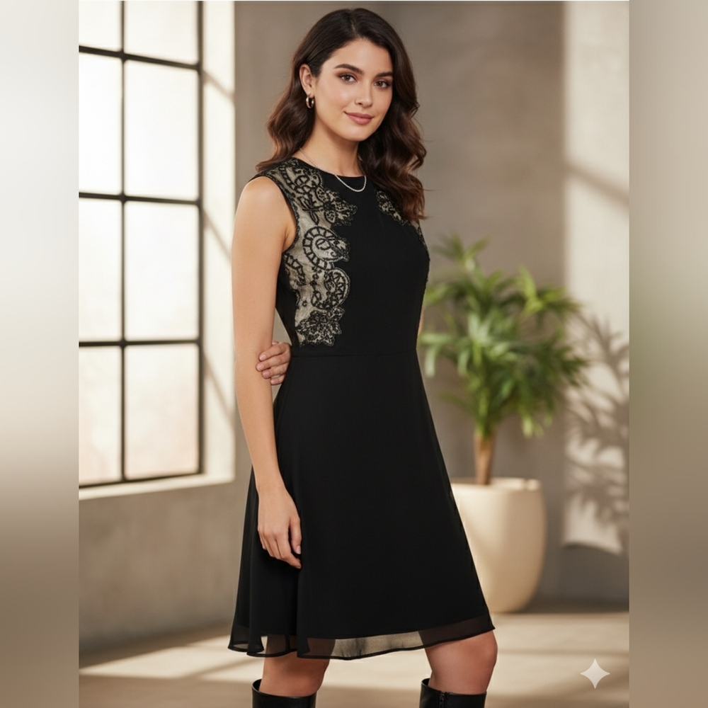 J. Taylor Women's Black NWT Sequins Sleeveless Formal Mini Dress Size 4 (Small) - Picture 1 of 13